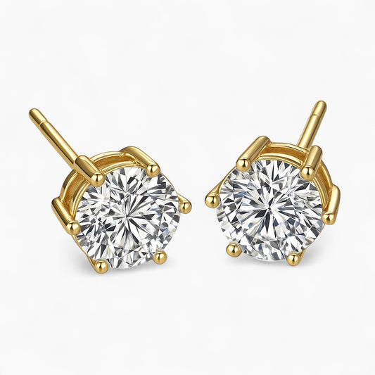 Lena Round Stud Earrings