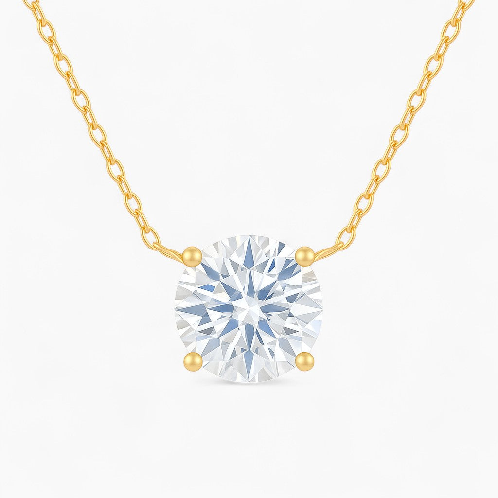 Elle Round Solitaire Necklace