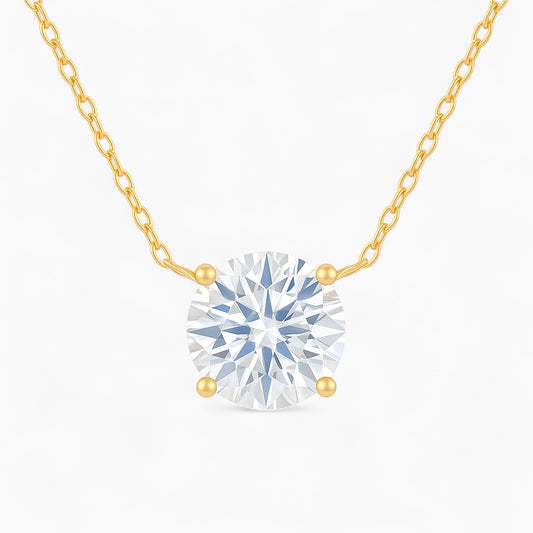 Elle Round Solitaire Necklace
