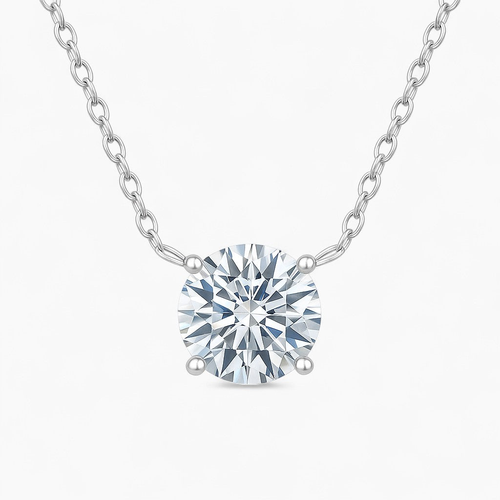 Elle Round Solitaire Necklace