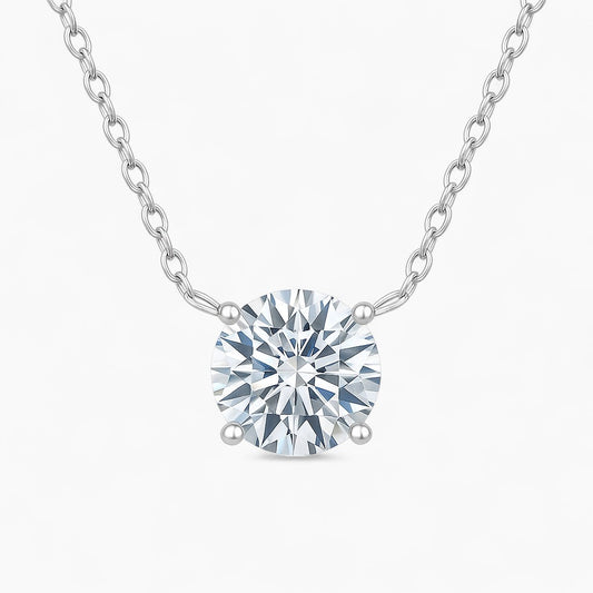 Elle Round Solitaire Necklace