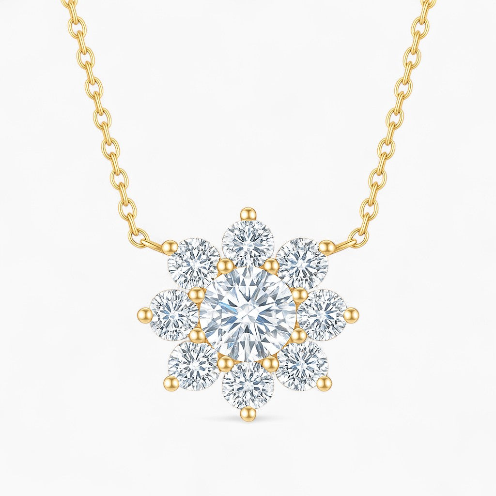 Frostine Round Cluster Necklace