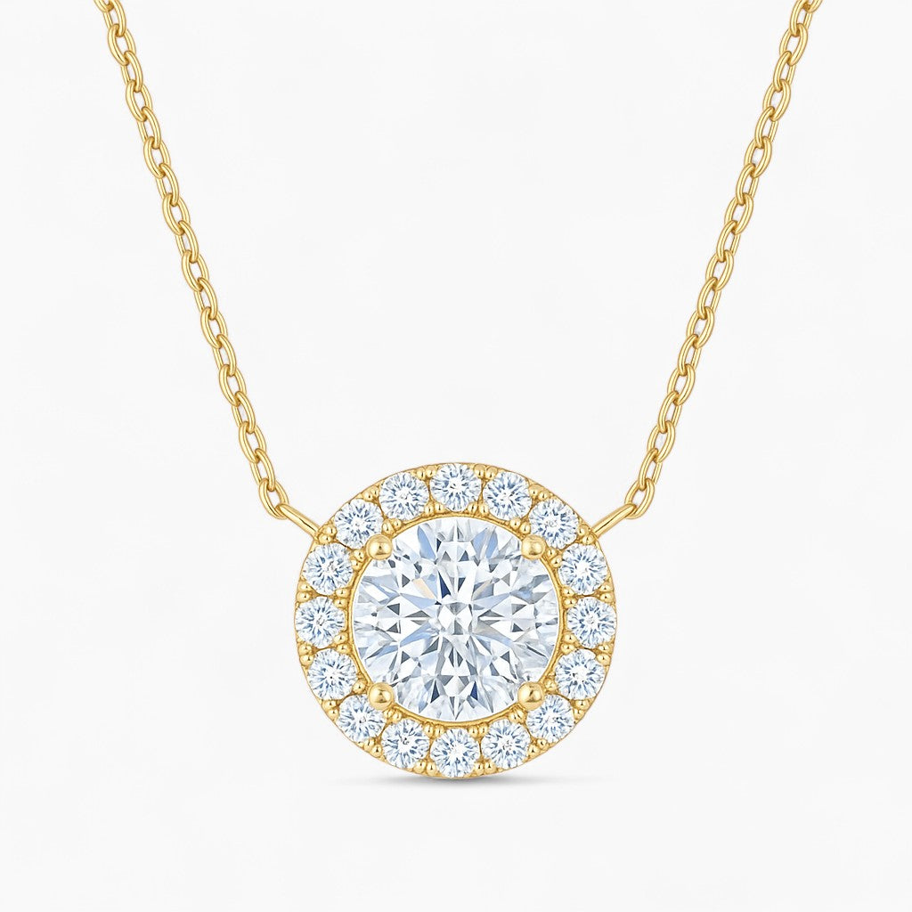 Rosalie Round Halo Necklace