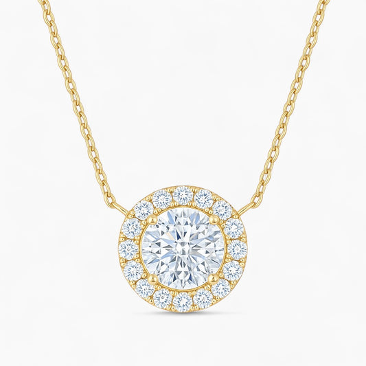 Rosalie Round Halo Necklace