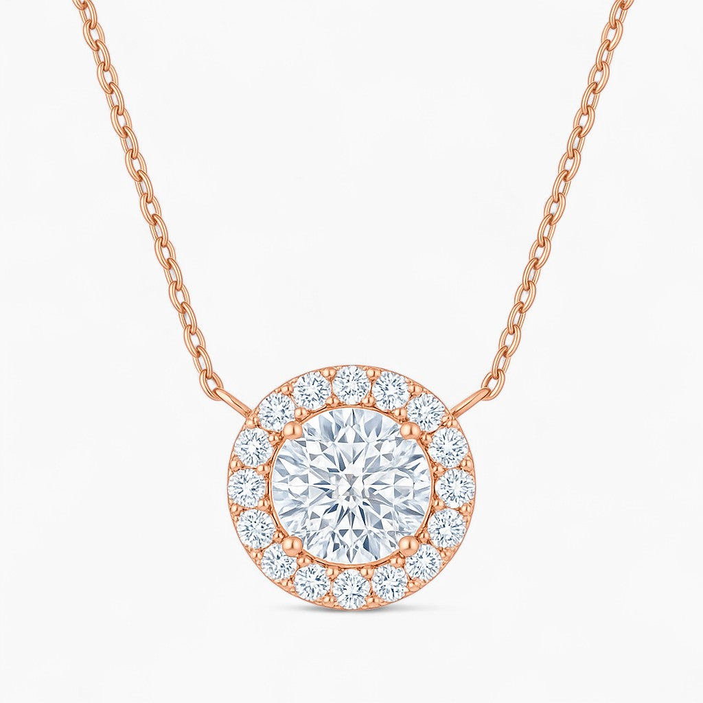 Rosalie Round Halo Necklace