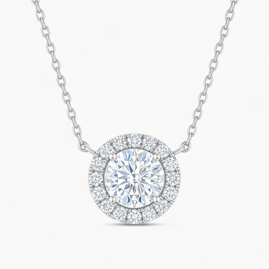 Rosalie Round Halo Necklace