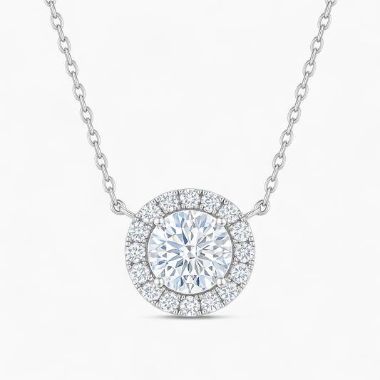 Rosalie Round Halo Necklace