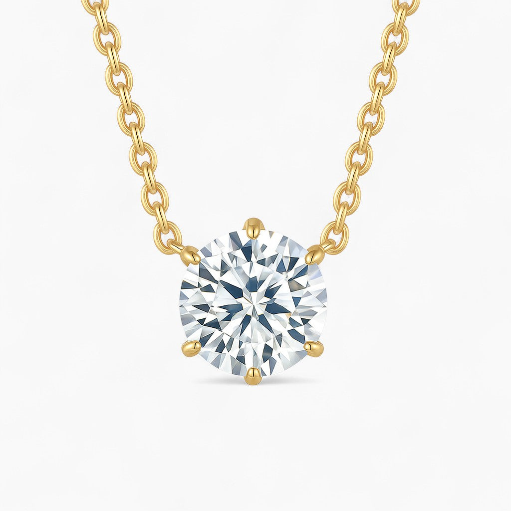 Seraphine Round Solitaire Necklace