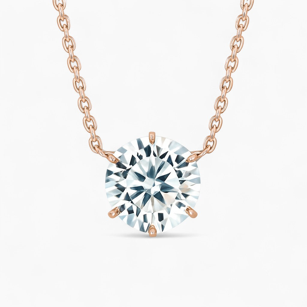Seraphine Round Solitaire Necklace