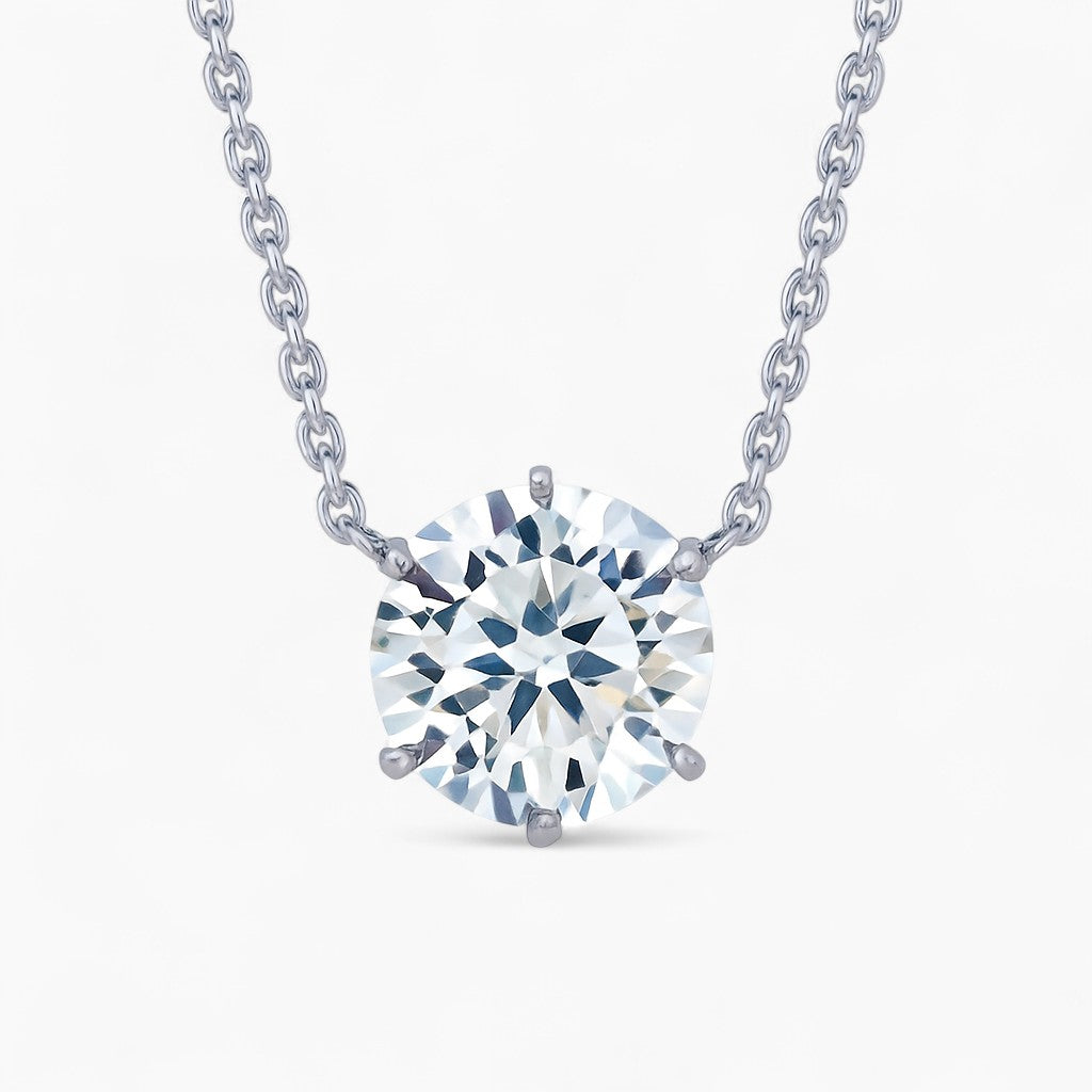 Seraphine Round Solitaire Necklace