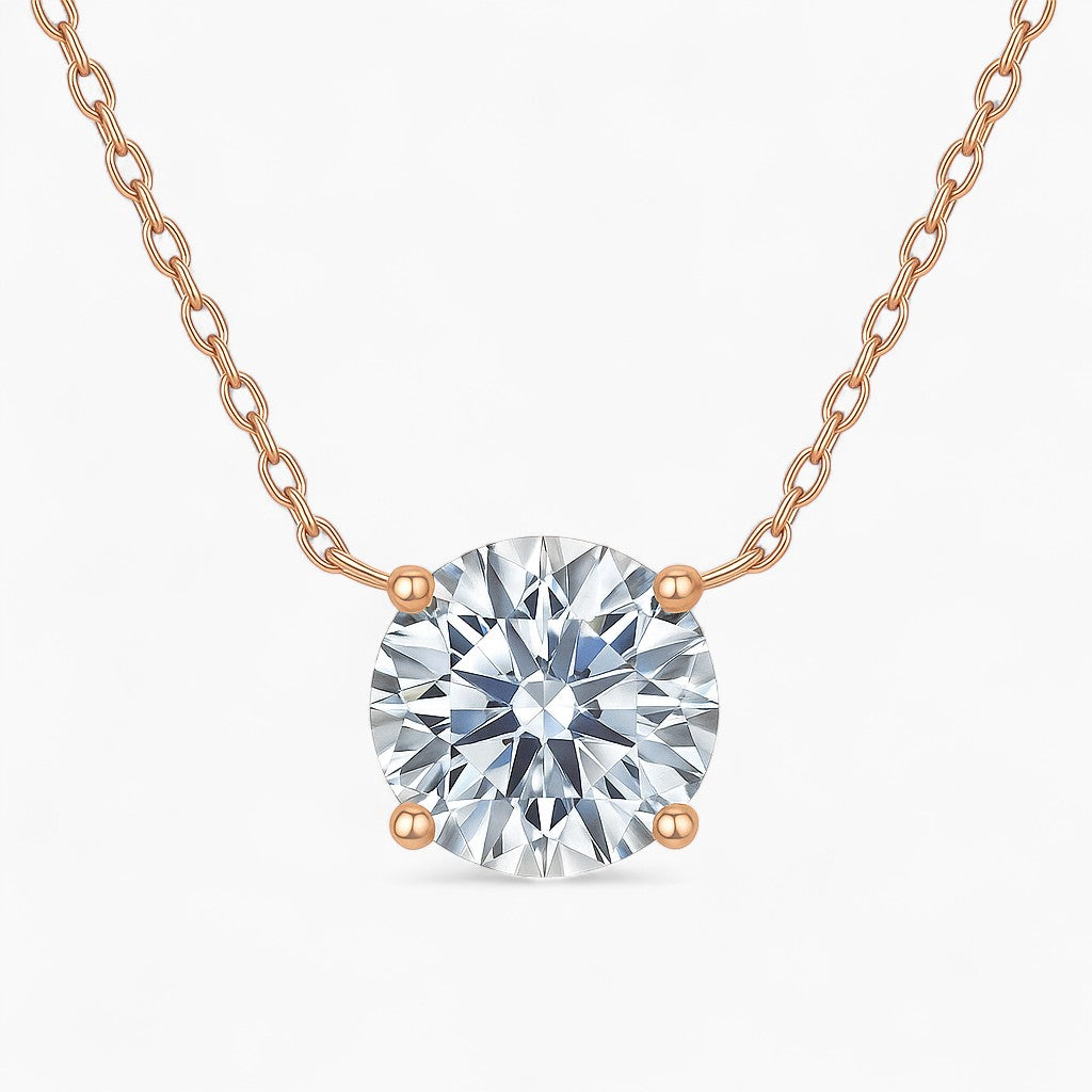 Elle Round Solitaire Necklace