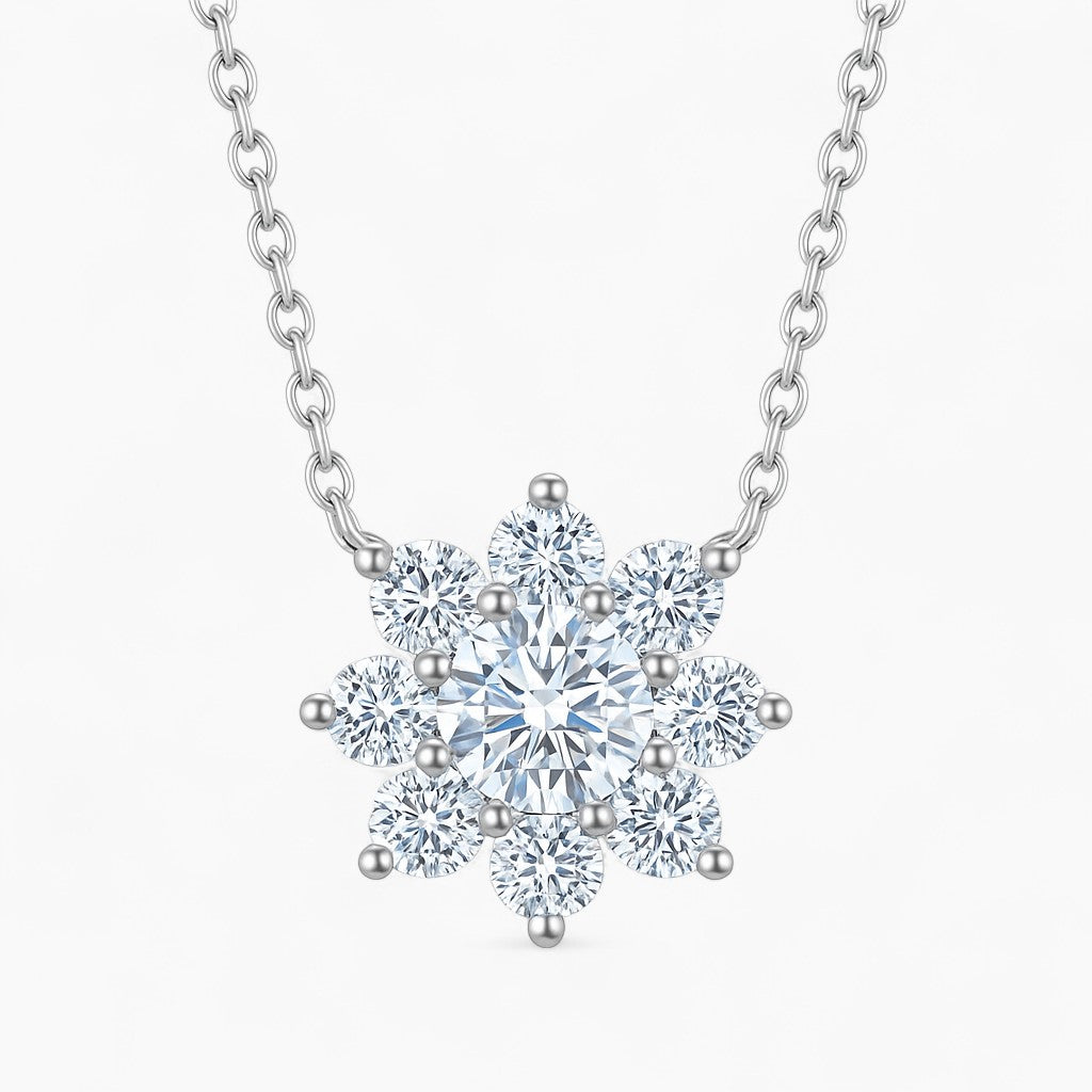 Frostine Round Cluster Necklace