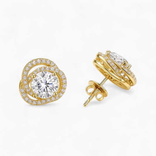 Fiona Round Stud Earrings