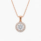 Rosé Round Halo Necklace