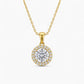 Rosé Round Halo Necklace