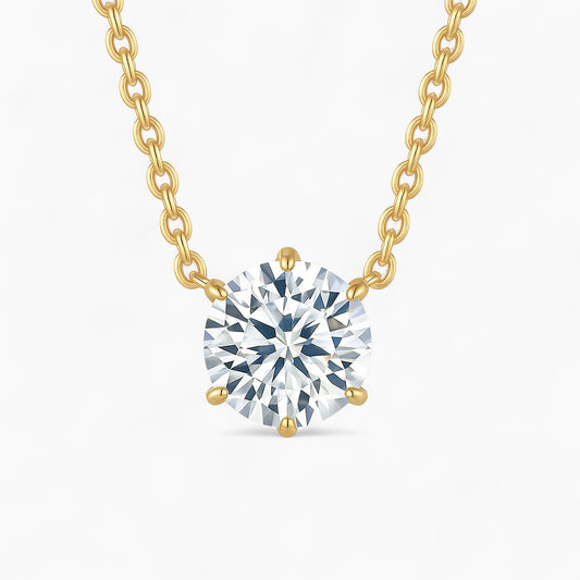 Seraphine Round Solitaire Necklace